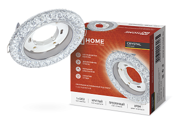 Светильник встраиваемый GX53R-crystal R32L-CC с подсветкой 4К под GX53 Прозрачный/Хром IN HOME в Иркутске