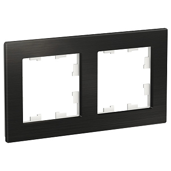 Рамка двойная AtlasDesign Nature SE металл оникс в Иркутске