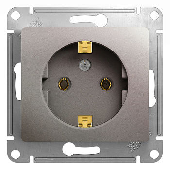 Розетка одинарная Glossa SE с заземлением платина в Иркутске