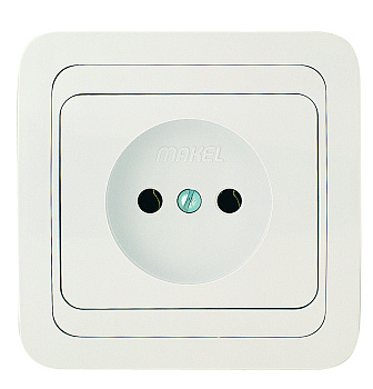 Розетка одинарная МИМОЗА MAKEL белая в Иркутске