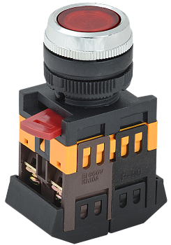 Кнопка ABLFS-22 красный d22мм неон 240В 1з+1р IEK в Иркутске