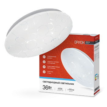 Светильник светодиодный серии DECO ОРИОН 36Вт 230В 6500К 3240Лм 380х55мм IN HOME в Иркутске