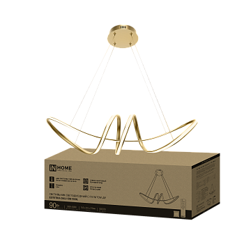 Светильник светодиодный ESTETIKA DALI-SM-90GL 90Вт 230В 3000-6500K 760х210x210мм 1.2м трос ДУ золото IN HOME в Иркутске