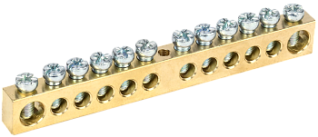 Шина PEN "земля-ноль" 8х12мм 12/1 (12групп/креп по цент) IEK в Иркутске