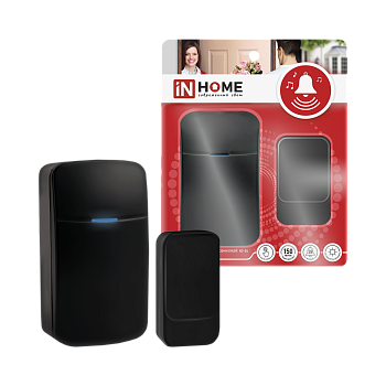 Звонок беспроводной KD-BL 38 мелодий с вилкой 230В с подсветкой с пьезокнопкой 150м черный IN HOME в Иркутске