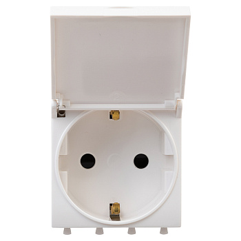 Розетка с крышкой модульная, 2P+E, с защитной шторкой, Avanti "Белое облако", 2 мод. DKC в Иркутске