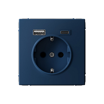 ARTGALLERY РОЗЕТКА 16А с 2 USB A+C, 5В/2,4А/3,0А, 2х5В/1,5А, механизм, АКВАМАРИН в Иркутске