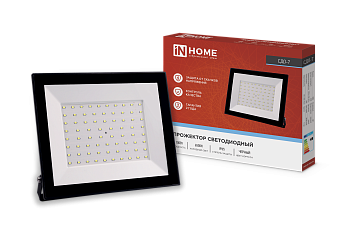 Прожектор светодиодный СДО-7 100Вт 230В 6500К IP65 черный IN HOME в Иркутске