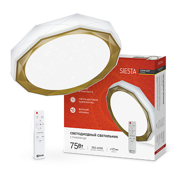 Светильник светодиодный COMFORT SIESTA 75Вт 230В 3000-6500K 6000Лм 520x90мм с пультом ДУ IN HOME в Иркутске