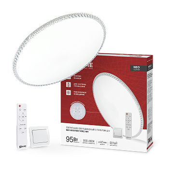 Светильник светодиодный NEO MYSTERY-95RC-WH 95Вт 230В 3000-6500K 7600Лм 465x70мм с пультом ДУ белый IN HOME в Иркутске