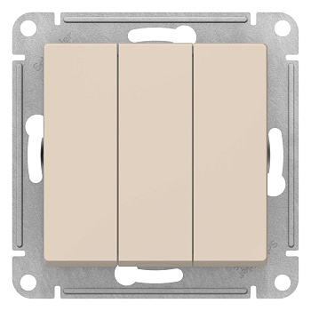 Выключатель трехклавишный AtlasDesign SE бежевый в Иркутске