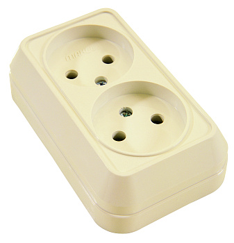 Розетка двойная накладная MAKEL крем в Иркутске