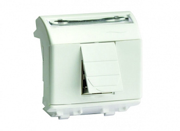 Розетка компьютерная RJ45 кат.5e, Brava, белая, 2мод DKC в Иркутске