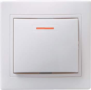 Выключатель одноклавишный с подсветкой ВС10-1-1-КБ КВАРТА GENERICA белый в Иркутске