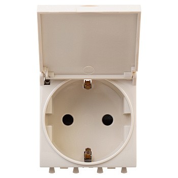 Розетка с крышкой модульная, 2P+E, с защитной шторкой, Avanti "Ванильная дымка", 2 мод. DKC в Иркутске