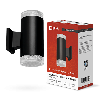 Светильник уличный настенный двусторонний НБУ LITE-2xGX53-BL алюминиевый черный IP54 IN HOME в Иркутске