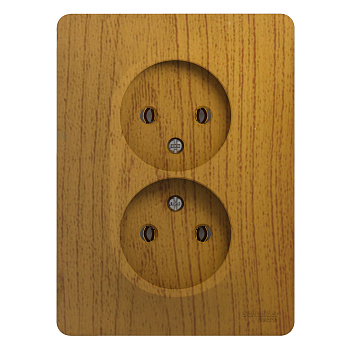 Розетка двойная Glossa SE дуб в сборе в Иркутске