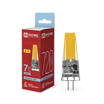 Лампа светодиодная LED-JC-COB 7Вт 12В G4 6500К 720Лм IN HOME в Иркутске