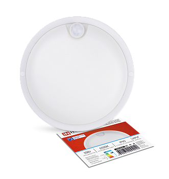 Светильник светодиодный герметичный СПП ИД-1065-КРУГ 10Вт 6500К 900Лм с инфракрасным датчиком IP65 140мм IN HOME в Иркутске