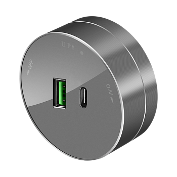 Розетка 2хUSB (тип А+С) 18Вт, 5В/3А Графит MultiTrack SE в Иркутске