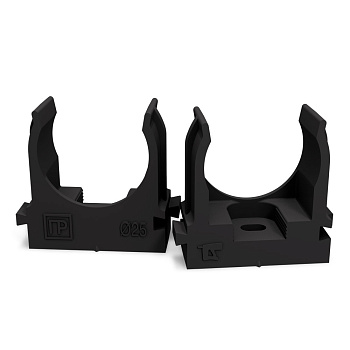 Крепеж-клипса для труб для прямого монтажа черная 25 мм Промрукав в Иркутске