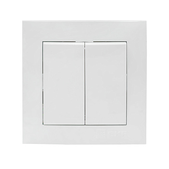 Выключатель двухклавишный Валенсия EKF белый в Иркутске