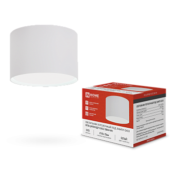 Светильник потолочный НПБ-ЦИЛИНДР-GX53 SBM-WH 80х55м белый IN HOME в Иркутске