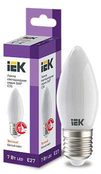 Лампа LED C35 свеча матовая 7Вт 230В 3000К E27 серия 360° IEK в Иркутске