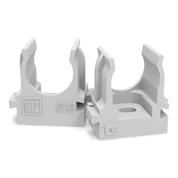 Крепеж-клипса для труб для прямого монтажа серая 16 мм Промрукав в Иркутске