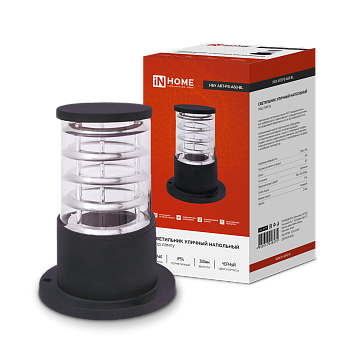 Светильник уличный напольный НБУ ART-PS-1xA60-BL алюминиевый 300мм черный IP54 IN HOME в Иркутске