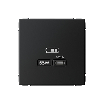 ARTGALLERY USB РОЗЕТКА тип-С 65Вт высокоскор.заряд. QC, PD, механизм, КАРБОН в Иркутске