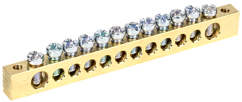 Шина IEK PEN "земля-ноль" 8х12мм 12/2 по краям в Иркутске