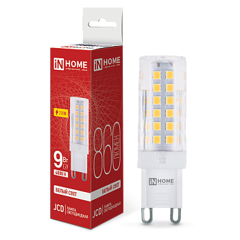 Лампа светодиодная LED-JCD 9Вт 230В G9 4000К 860Лм IN HOME в Иркутске