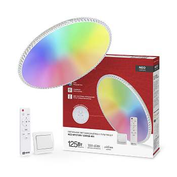 Светильник светодиодный NEO MYSTERY-125RGB-WH 125Вт 230В 3000-6500K 10000Лм 465x70мм пульт ДУ белый IN HOME в Иркутске