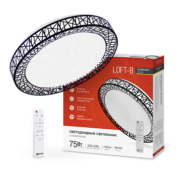 Светильник светодиодный COMFORT LOFT-B 75Вт 230В 3000-6500K 6000Лм 500x105мм с пультом ДУ IN HOME в Иркутске