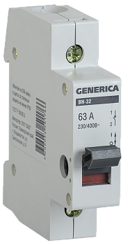 Выключатель нагрузки (мини-рубильник) ВН-32 1Р 63А GENERICA в Иркутске