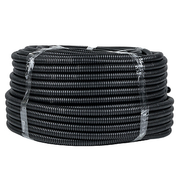 Труба гофрированная ПНД с протяжкой d20 мм (25 м) черная Plast EKF в Иркутске