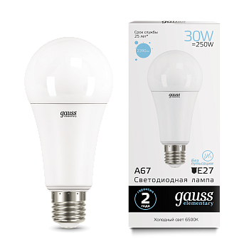 Лампа светодиодная LED-A67 30Вт E27 6500K 2390Лм Elementary GAUSS в Иркутске