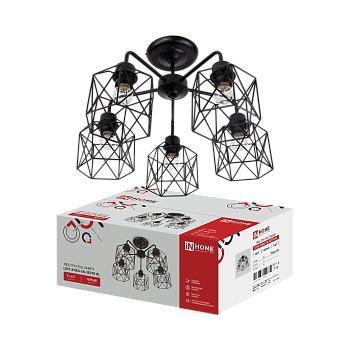 Люстра под лампу LOFT ATIKO-СN-5E27R-BL 5хЕ27 черный IN HOME в Иркутске