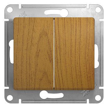 Выключатель двухклавишный Glossa SE дуб в Иркутске