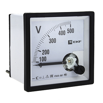 Вольтметр VMA-961 аналоговый на панель (96х96) квадратный вырез 300В прямое подключение EKF PROxima в Иркутске