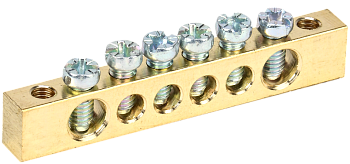 Шина PEN "земля-ноль" 6х9мм 6/2 (6групп/креп по краям) IEK в Иркутске