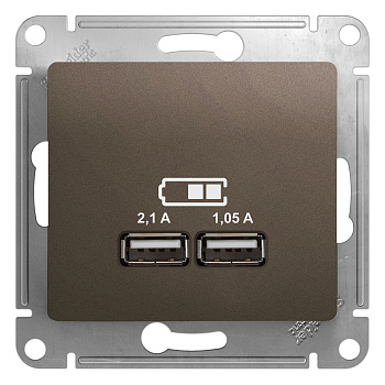 Розетка USB 2100 мА Glossa SE шоколад в Иркутске