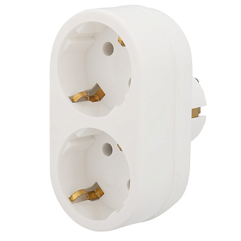 Двойник электрический 16А с заземлением белый REXANT в Иркутске