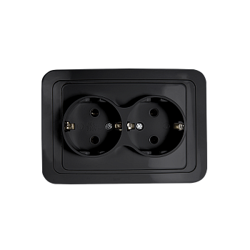 Розетка двойная с заземлением CLASSICO черная 2128B IN HOME в Иркутске