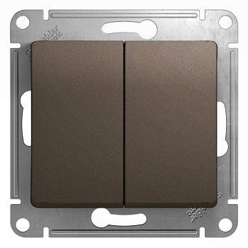 Выключатель двухклавишный Glossa SE шоколад в Иркутске