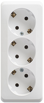 Розетка тройная ЭТЮД SE накладная с заземлением белая в Иркутске
