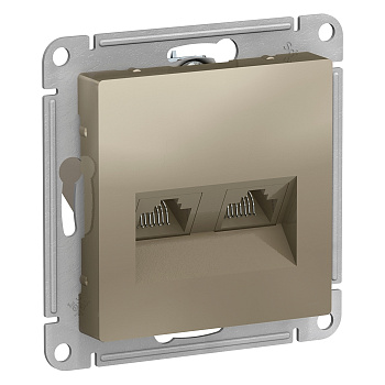 Розетка двойная компьютерная AtlasDesign SE RJ45+RJ45 шампань в Иркутске