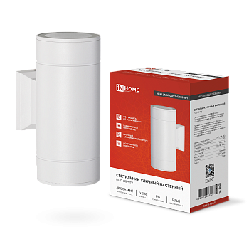 Светильник уличный настенный двусторонний НБУ ЦИЛИНДР-2xGX53-WH алюминиевый белый IP54 IN HOME в Иркутске