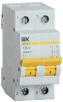 Выключатель нагрузки (мини-рубильник) ВН-32 2Р 125А IEK в Иркутске
